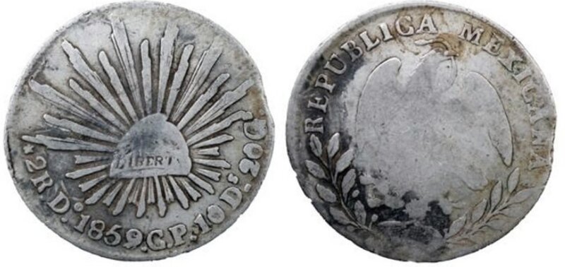 2 REALES DE DURANGO (1859/8)