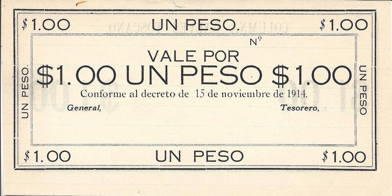 1 PESO COLUMNA GALVEZ TOSCANO (1914)