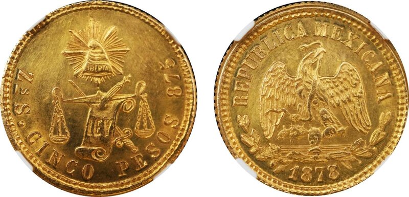 5 PESOS ZACATECAS (1878/7)