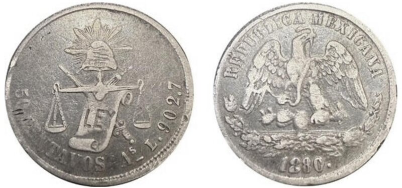 50 CENTAVOS ALAMOS (1880)