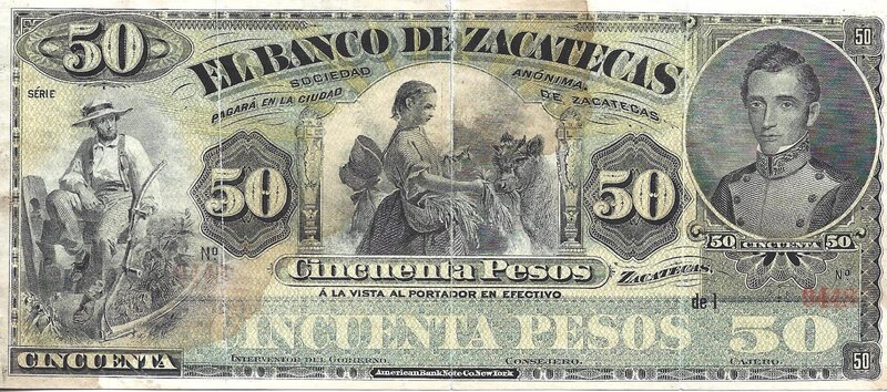 50 PESOS BANCO DE ZACATECAS