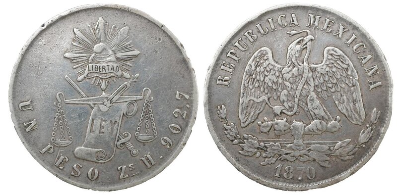 1 PESO ZACATECAS (1870)