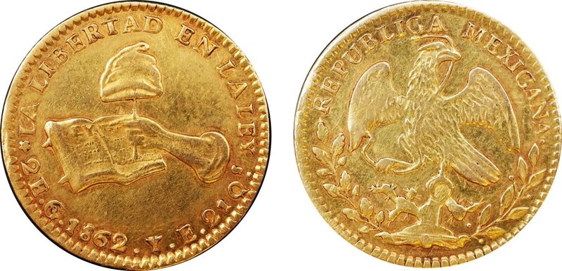 2 ESCUDOS GUANAJUATO (1862/59)