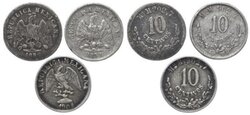 LOTE DE 3 PIEZAS DE 10 CENTAVOS (1886-1891-1904)