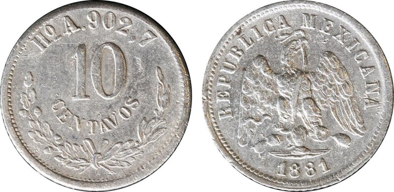 10 CENTAVOS HERMOSILLO (1881)