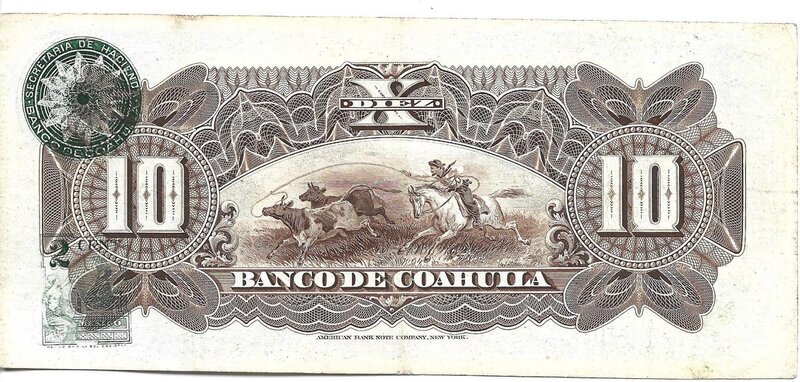 10 PESOS BANCO DE COAHUILA (1914)