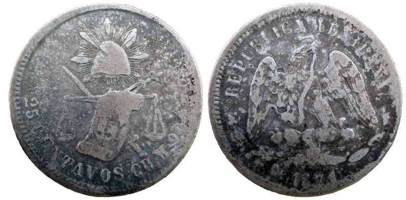 25 CENTAVOS CHIHUAHUA (1871)