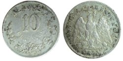 10 CENTAVOS ALAMOS (1883)