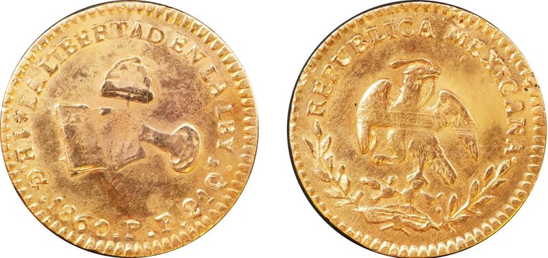 1 ESCUDO GUADALAJARA (1860)