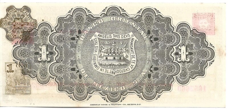 1 PESO BANCO ORIENTAL DE MEXICO (1914)
