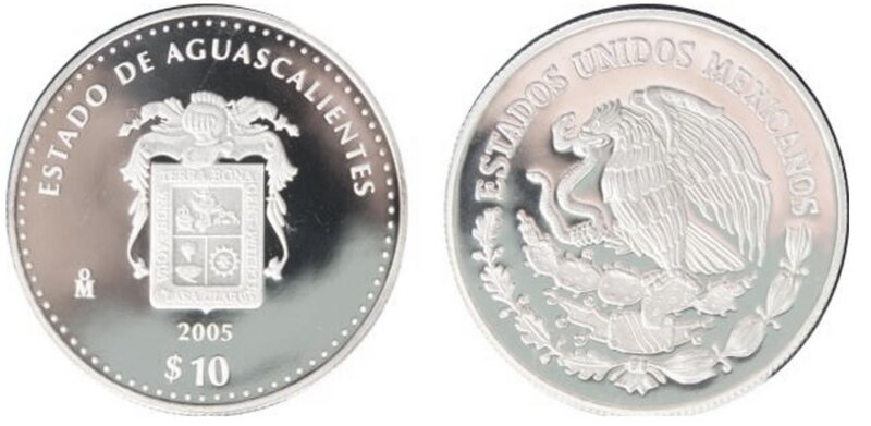 10 PESOS AGUASCALIENTES (2005)