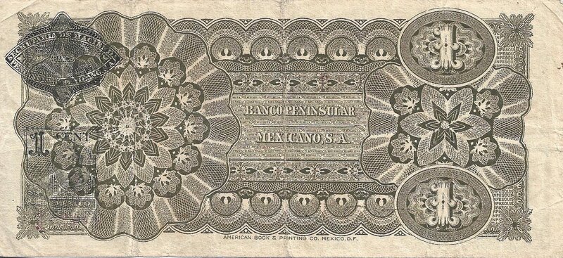 1 PESO PENINSULAR MEXICANO (1913)