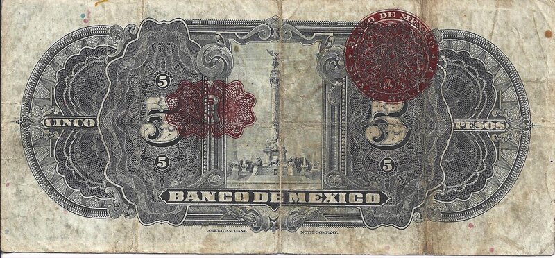 5 PESOS BANCO DE MEXICO (1933)