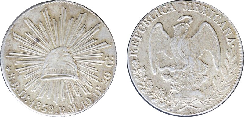 8 REALES DE DURANGO (1838/1)