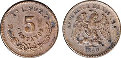5 CENTAVOS ALAMOS (1890)