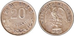 20 CENTAVOS ZACATECAS (1905)