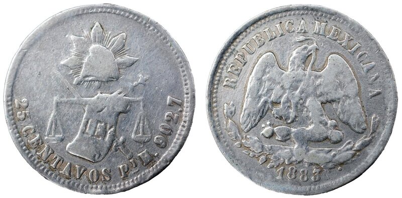 25 CENTAVOS SAN LUIS POTOSI (1883)