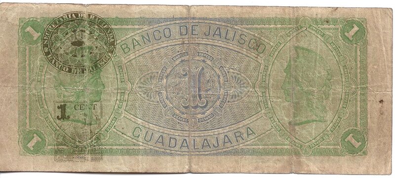 1 PESO BANCO DE JALISCO (1914)