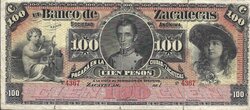 100 PESOS BANCO DE ZACATECAS