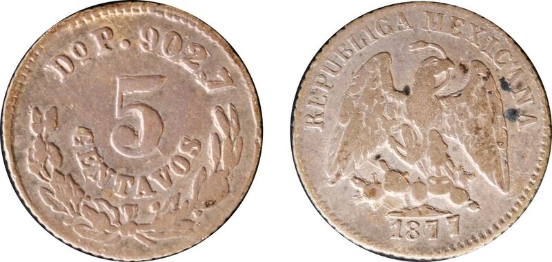 5 CENTAVOS DURANGO (1877)